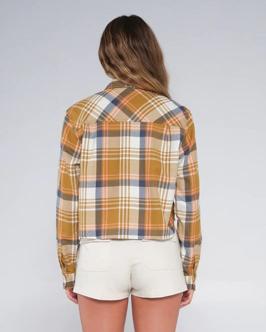 Salty Crew Women's Golden Age Crop Flannel