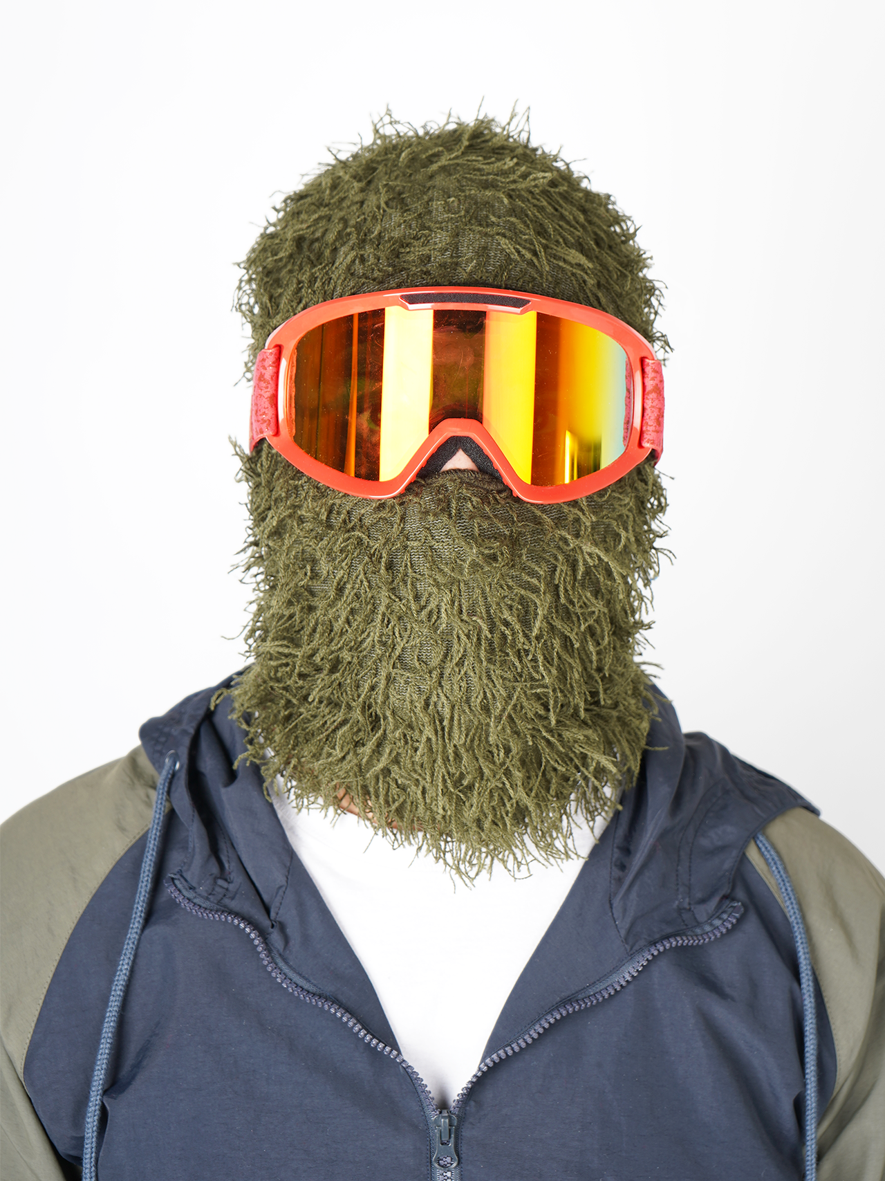 Garage Skateshop Jessie Fuzzy Balaclava Ski Mask-Green