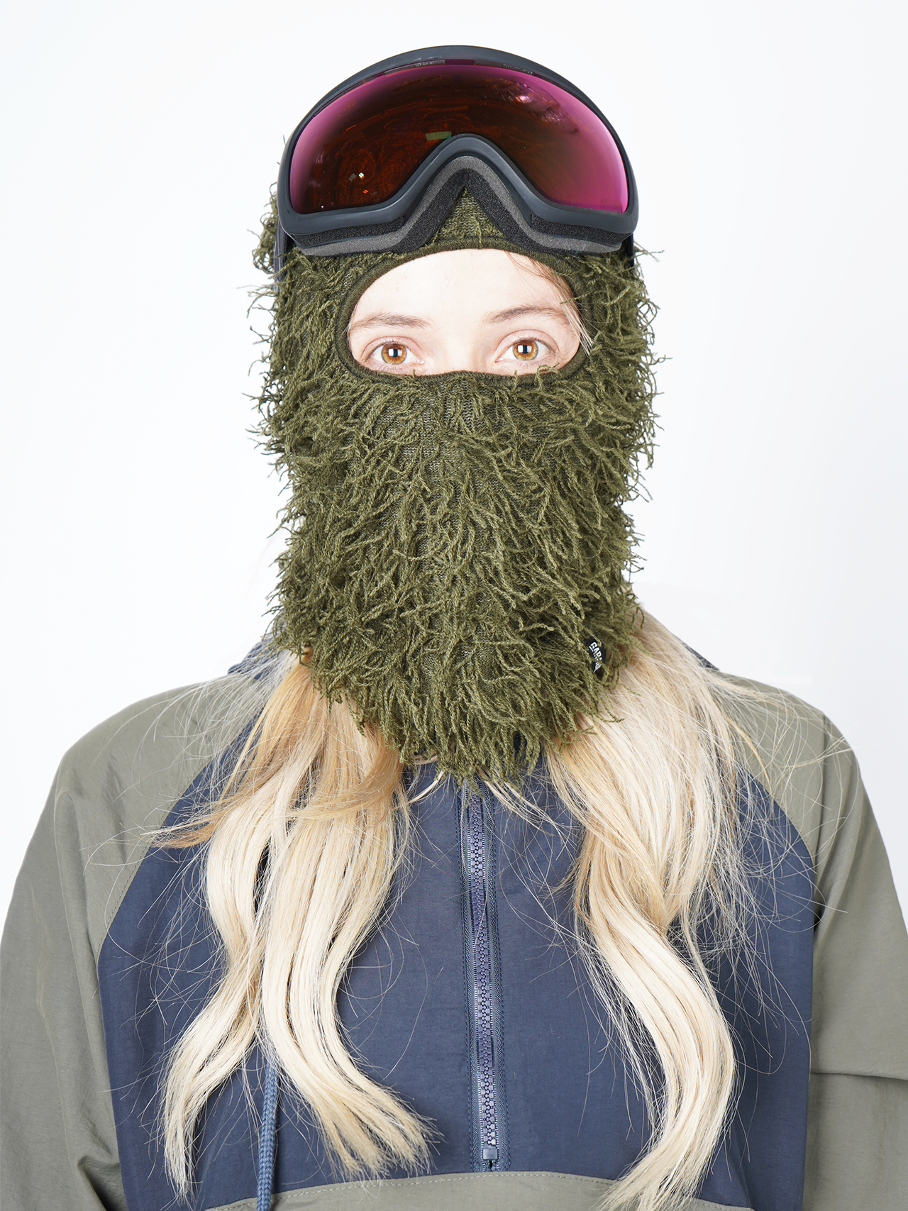 Garage Skateshop Jessie Fuzzy Balaclava Ski Mask- Green