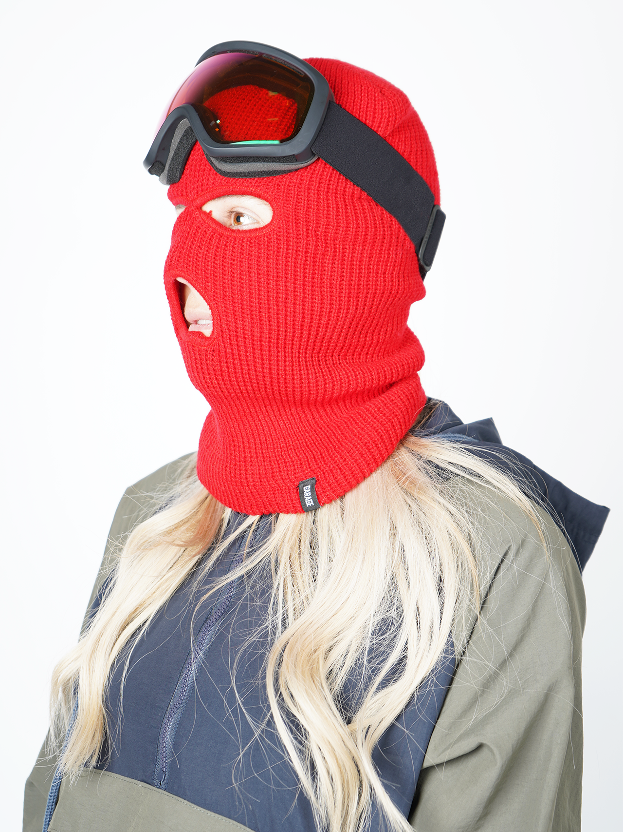 Garage Skateshop Ian Knitted Balaclava Ski Mask- Red