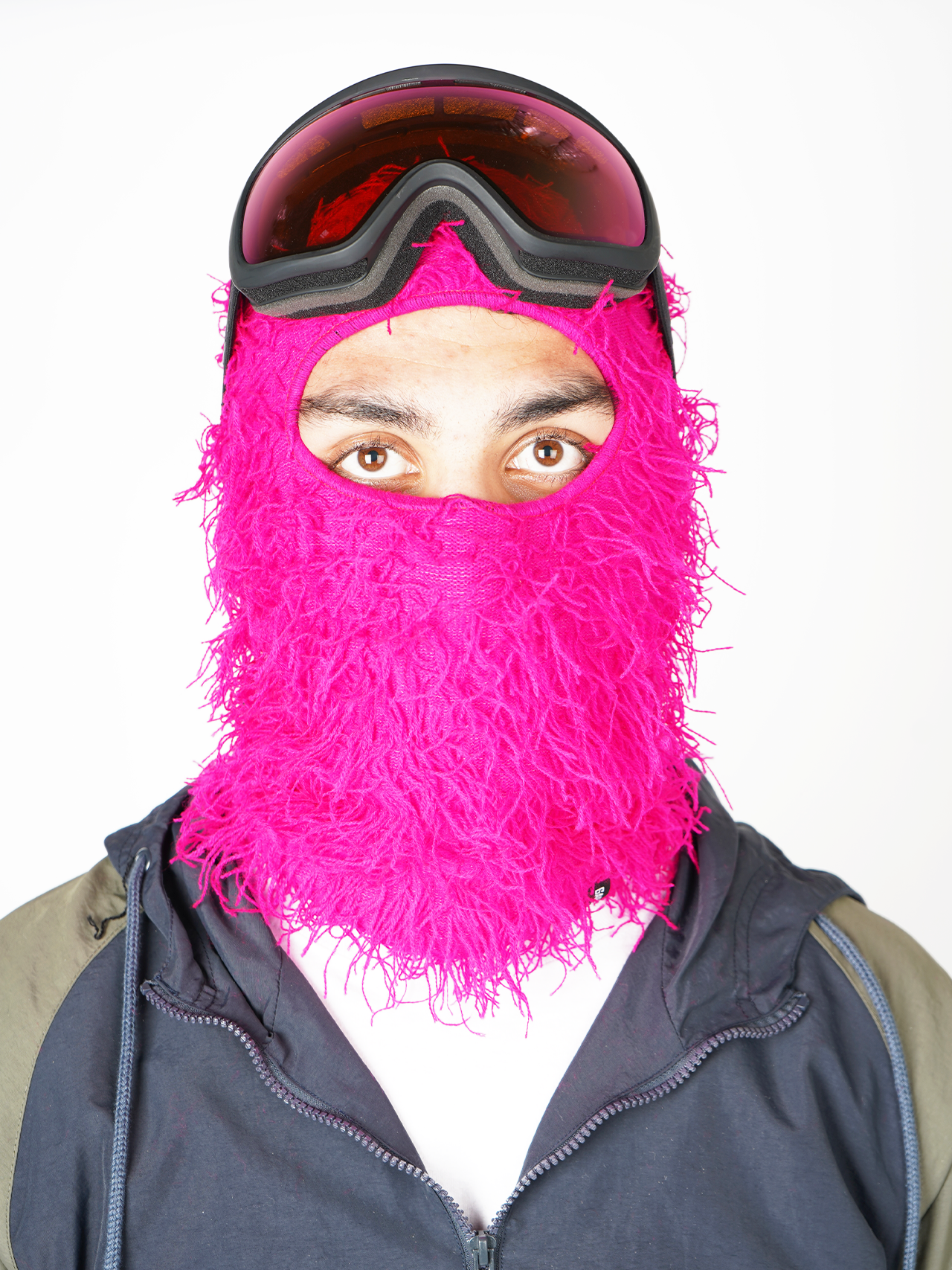 Garage Skateshop Jessie Fuzzy Balaclava Ski Mask- Pink