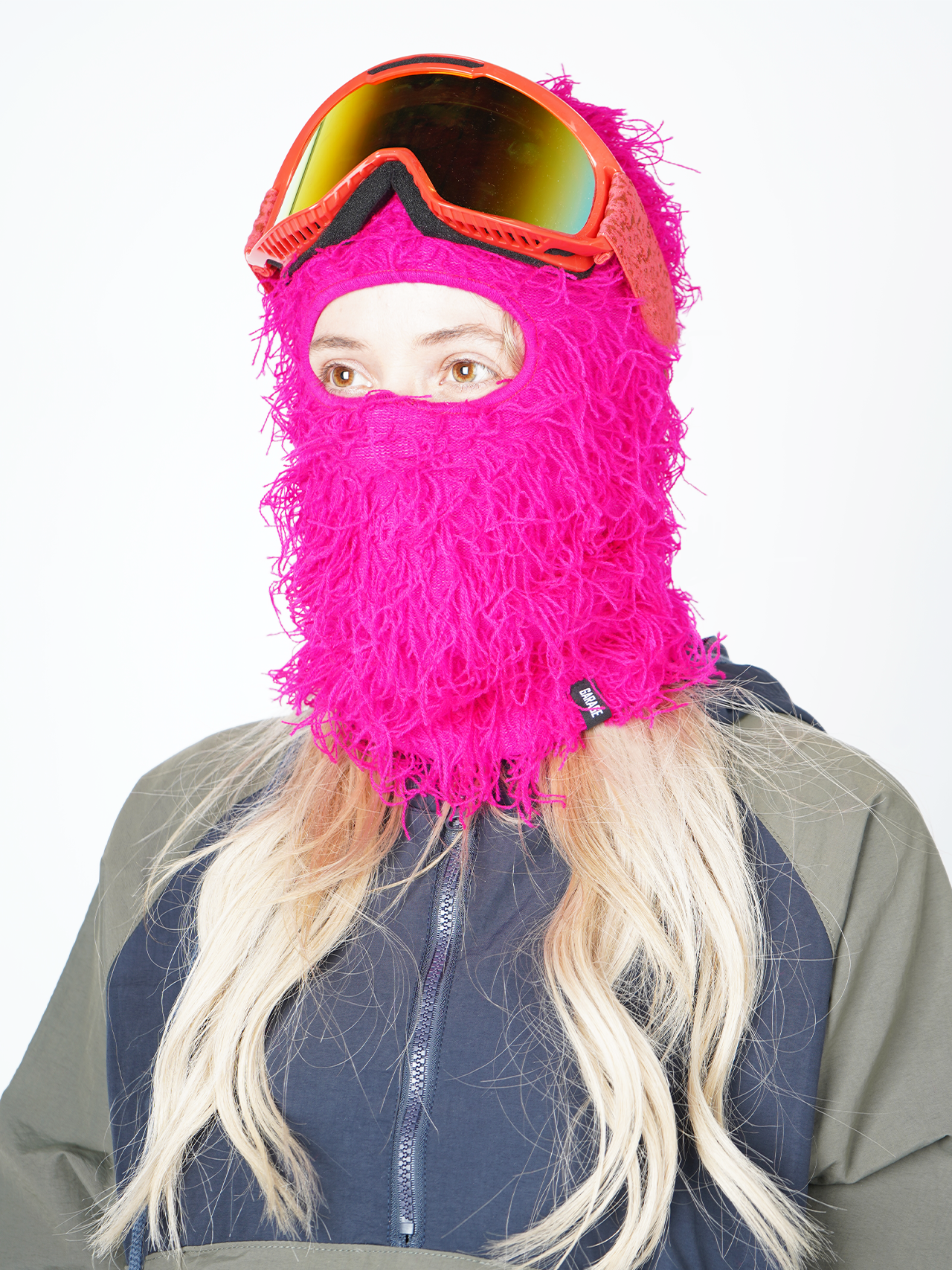Garage Skateshop Jessie Fuzzy Balaclava Ski Mask- Pink