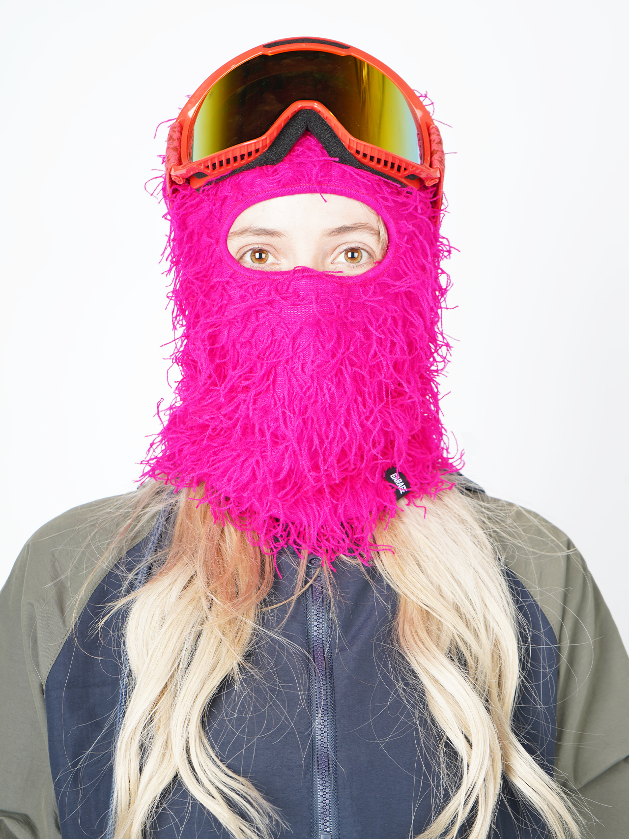 Garage Skateshop Jessie Fuzzy Balaclava Ski Mask- Pink