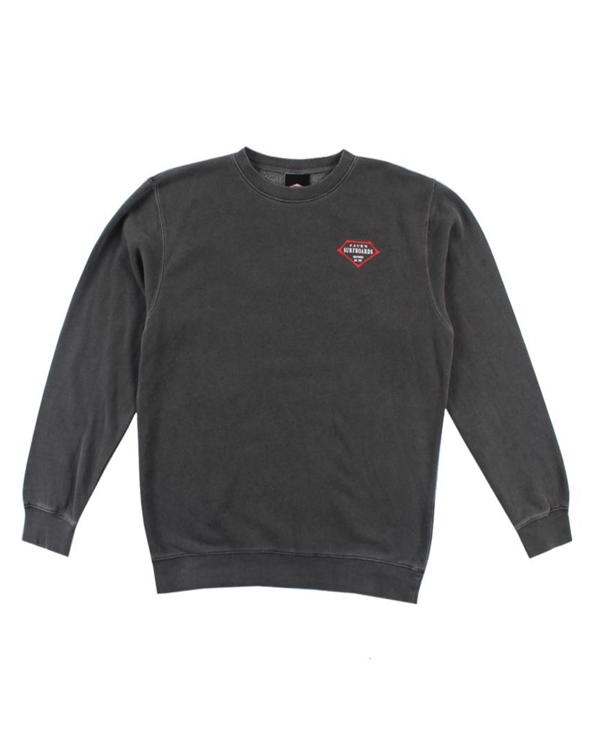 Retro Lam Pigment Crewneck Sweater -  Black
