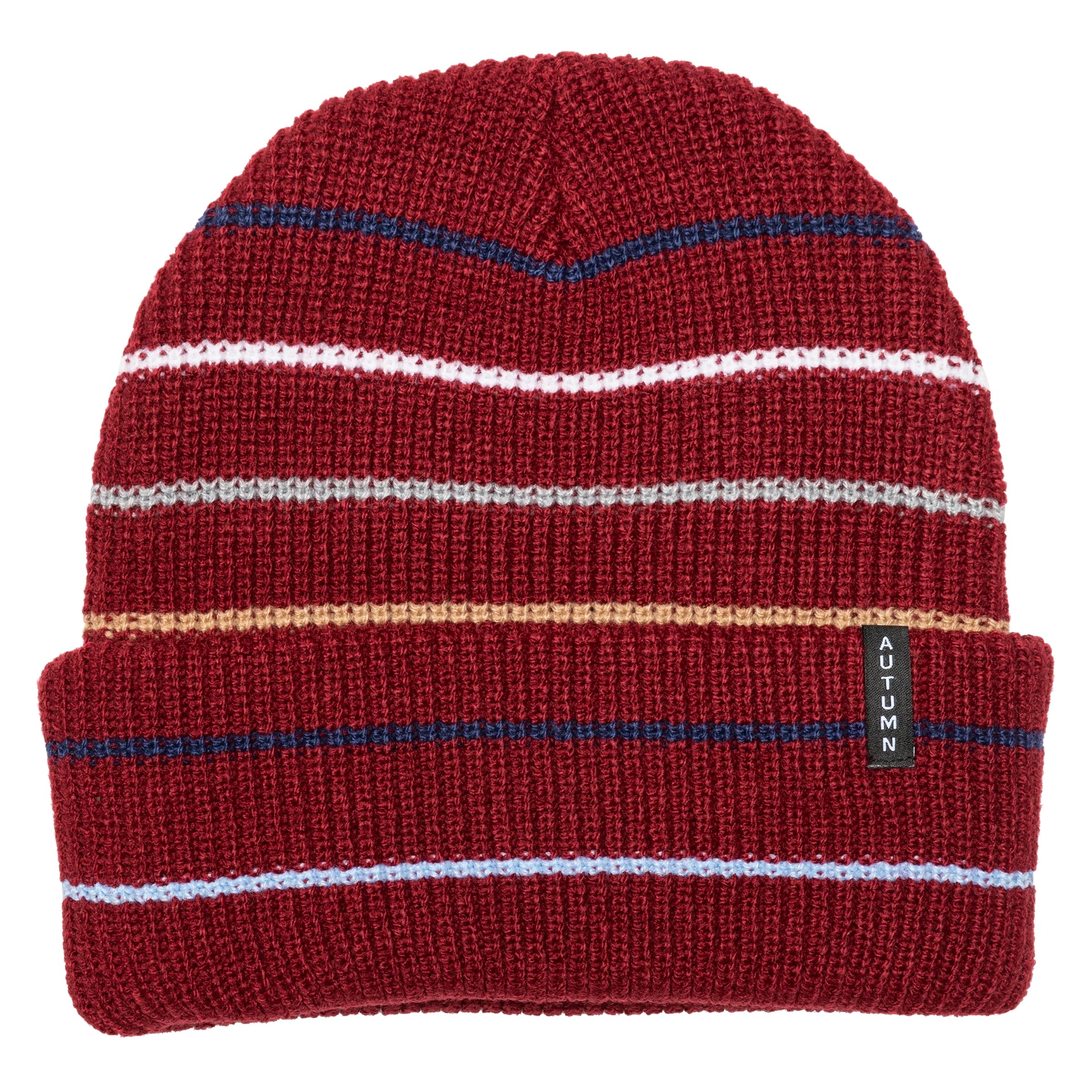 Autumn Multi Stripe Beanie '23 - Burgundy