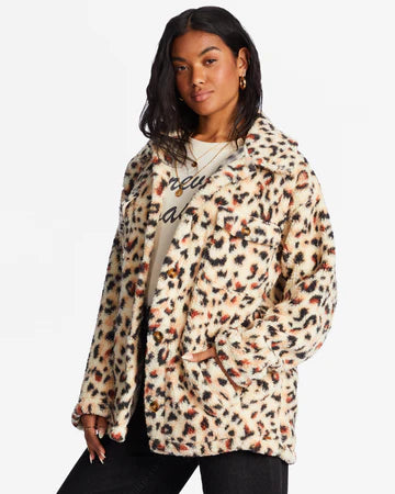 Billabong Women`s Fairbanks Button-Up Teddy Bear Jacket