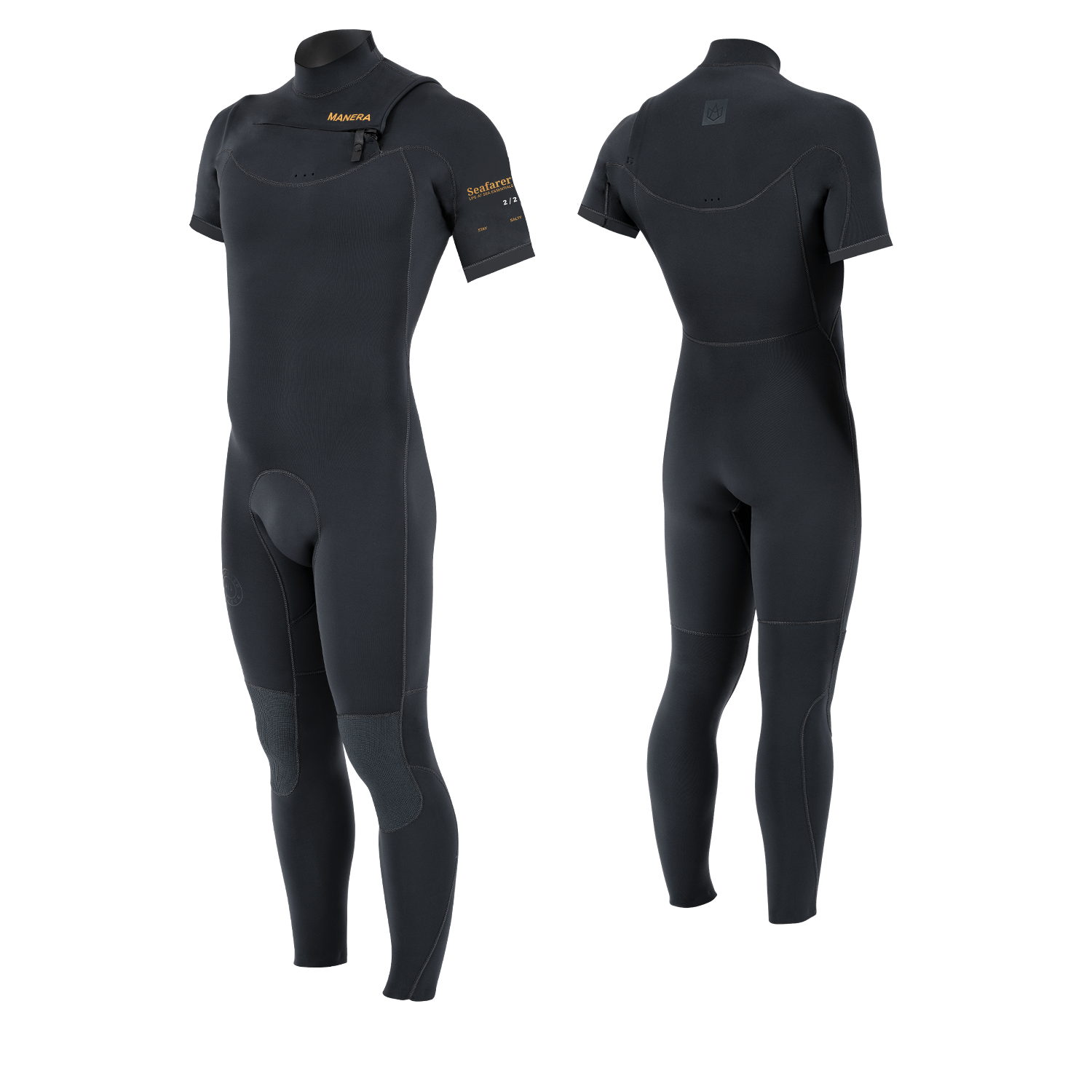 Men's Manera Seafarer Hybrid Chest Zip 2/2mm Short Arm Long Leg - Anthracite 