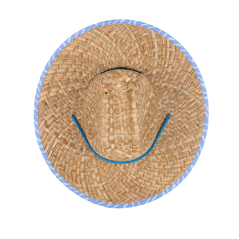 Kids Retro Lam II Lifeguard Hat - Straw/Blue Zebra